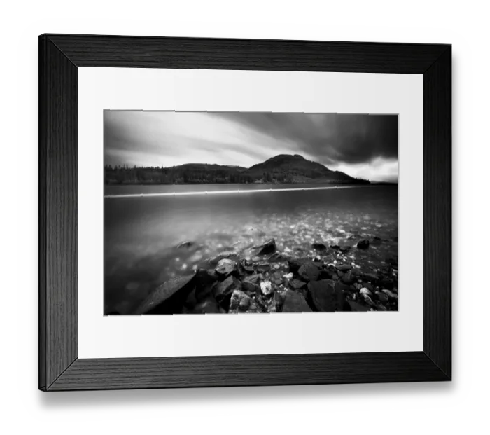 Framed Print : Loch Side. Scotland, Scottish Highlands, Loch Laggan