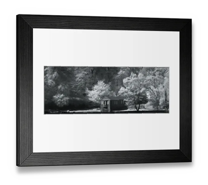 Framed Print : Forest Boathouse