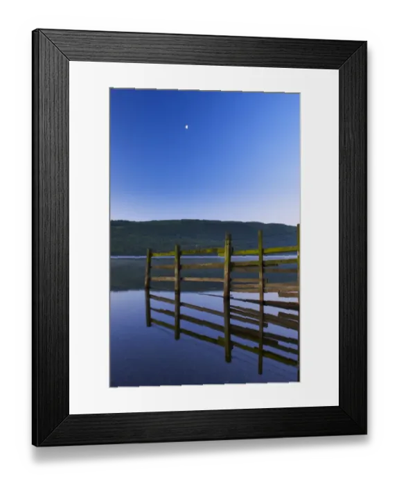 Framed Print : England, Cumbria, Lake District National Park. Dawn looking across the still waters Framed Print : England, Cumbria, Lake District National Park. Dawn looking across the still waters