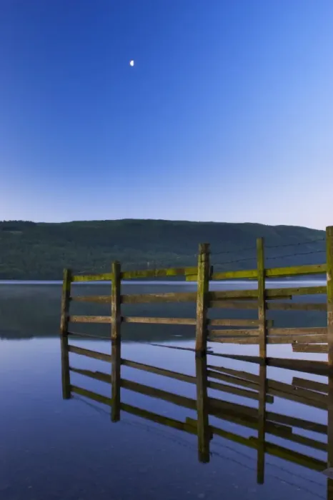 Framed Print : England, Cumbria, Lake District National Park. Dawn looking across the still waters Framed Print : England, Cumbria, Lake District National Park. Dawn looking across the still waters