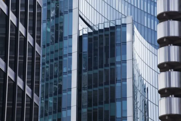 Framed Print : England, Greater London, The City of London. Abstract view of modern architecture including the Lloyds building, in the financial square mile in the City