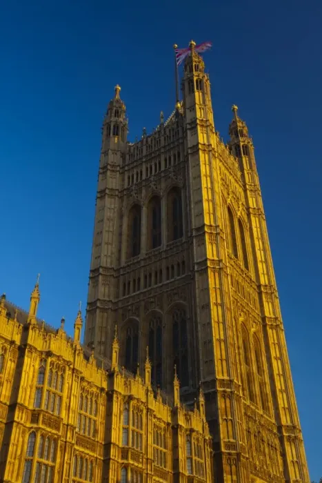Framed Print : England, Greater London, City of Westminster. Victoria Tower, part of the House of Parliament building (also known as the Palace of Westminster), located in the City of