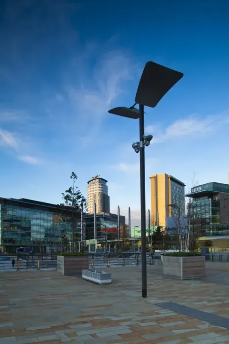 Framed Print : England, Greater Manchester, Salford Quays. Media City UK complex located on the Salford Quays in the city of Salford near Manchester