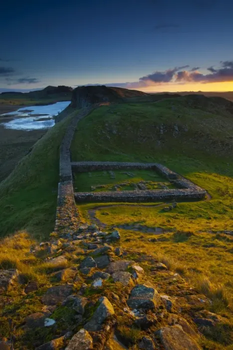 Framed Print : England, Northumberland, Hadrians Wall. Milecastle 39 on Hadrians Wall
