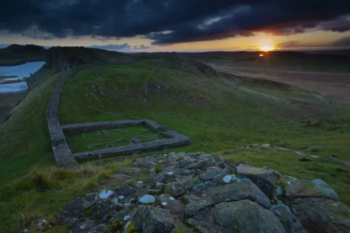 Framed Print : England, Northumberland, Hadrians Wall. Milecastle 39 on Hadrians Wall