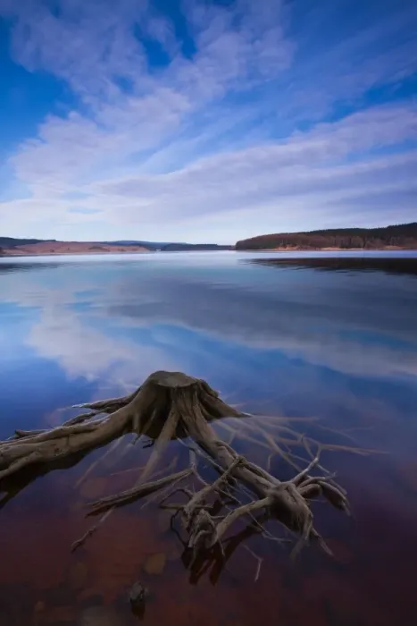 Framed Print : England, Northumberland, Kielder Water & Forest Park. Clouds above Kielder water viewed from the Bull
