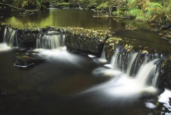Framed Print : ENGLAND, Northumberland, Northumberland National Park. The flowing waters of the Hareshaw Burn complemented by