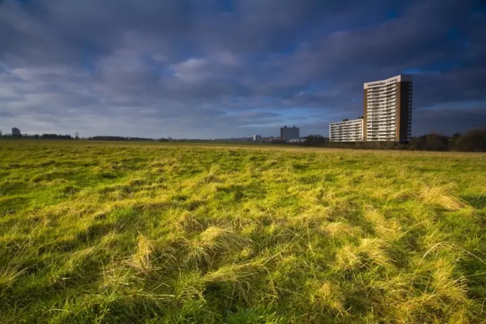 Framed Print : England, Tyne & Wear, Newcastle Upon Tyne. Nuns Moor with high rise flats of Kenton in the distance Framed Print : England, Tyne & Wear, Newcastle Upon Tyne. Nuns Moor with high rise flats of Kenton in the distance