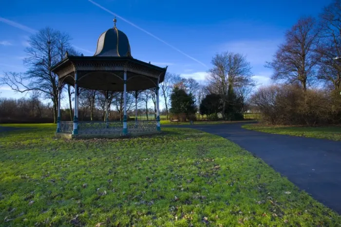 Framed Print : England, Tyne and Wear, Newcastle Upon Tyne. Bandstand in Exhibition Park
