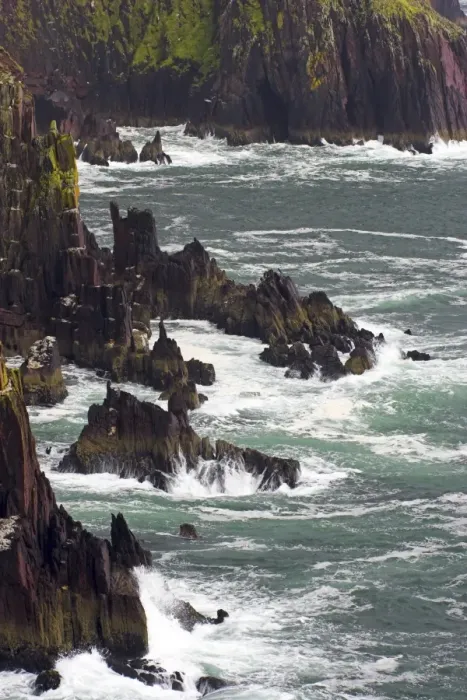 Framed Print : Ireland County Kerry Dingle Peninsula Waves crash against the sheer cliffs of Dingle Bay in the Dingle Framed Print : Ireland County Kerry Dingle Peninsula Waves crash against the sheer cliffs of Dingle Bay in the Dingle