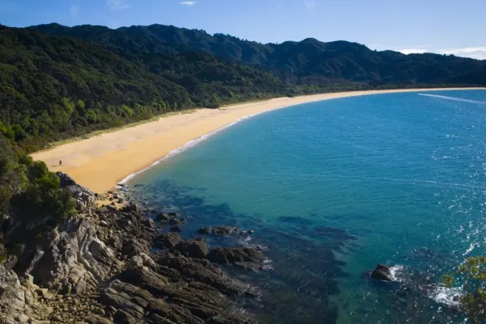 Framed Print : New Zealand, Nelson, Abel Tasman National Park. Goat Bay viewed from Skinner Point