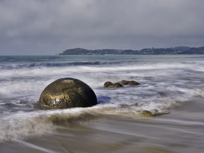 Framed Print : New Zealand, Otago, Moeraki Boulders