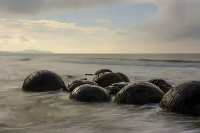 Framed Print : New Zealand, Otago, Moeraki Boulders