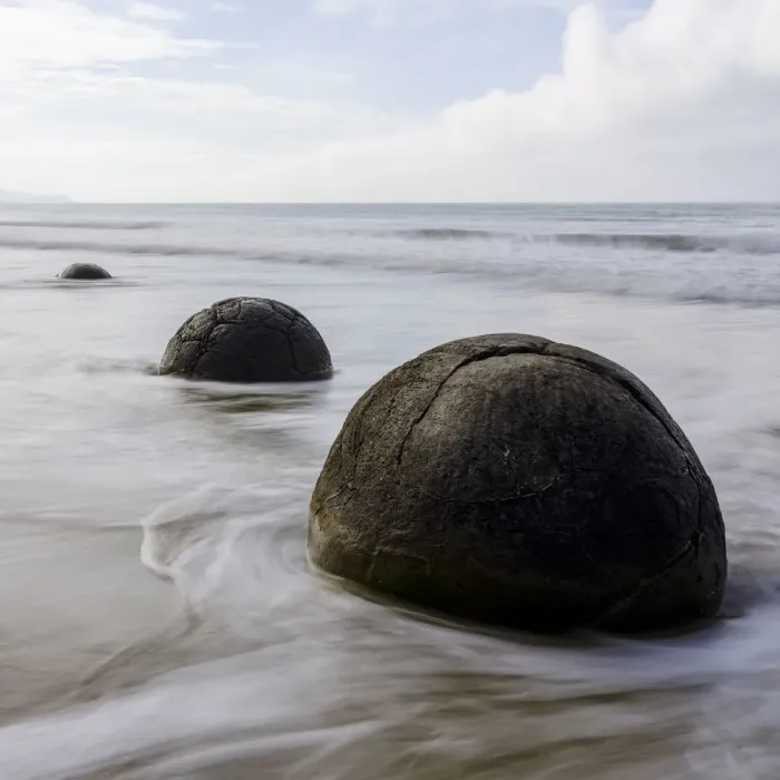 Framed Print : New Zealand, Otago, Moeraki Boulders