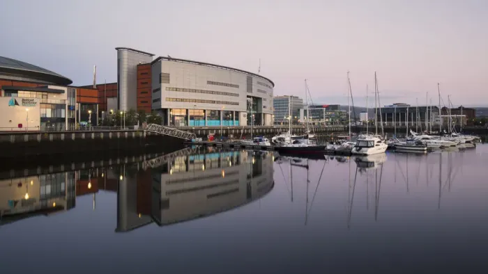 Framed Print : Northern Ireland, Belfast, Belfast Harbour Marina