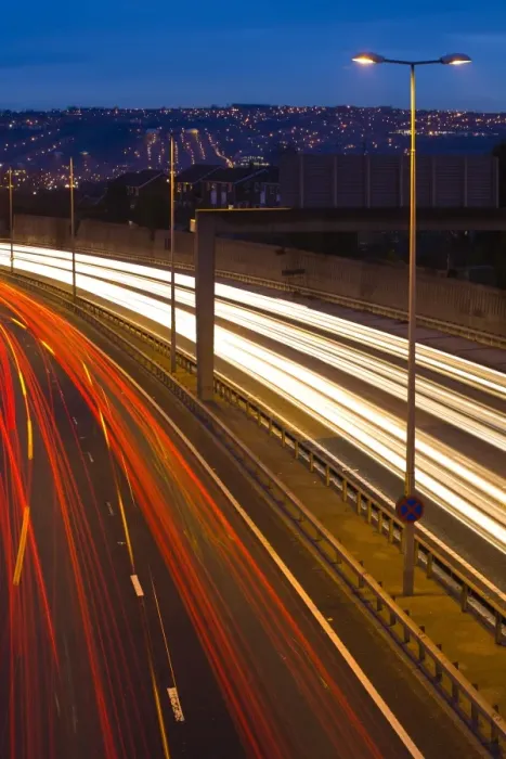 Framed Print : Rush hour traffic on the A1 heading south bound from Newcastle Upon Tyne