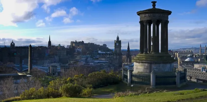 Framed Print : Scotland, Edinburgh, Calton Hill. The Dugald Stewart Monument on Calton Hill