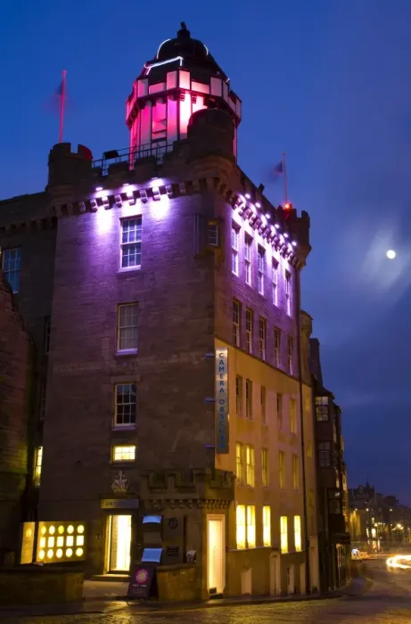 Framed Print : Scotland, Edinburgh, Camera Obscura. The Camera Obscura is located on a tower which had originally been the townhouse of the old Larid of Cockpen. This building was to become known as the Outlook Tower before its present title of