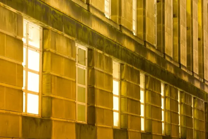 Framed Print : Scotland, Edinburgh, Edinburgh City. Detail view of the facade of Saint Andrews House