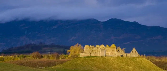 Framed Print : Scotland, Scottish Highlands, Cairngorms National Park. Dramatic light bathes the Ruthven Barracks Framed Print : Scotland, Scottish Highlands, Cairngorms National Park. Dramatic light bathes the Ruthven Barracks