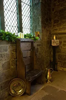 Bedes chair, an ancient oak seat between 800 to 1100 years presumed to have belonged to the venerable