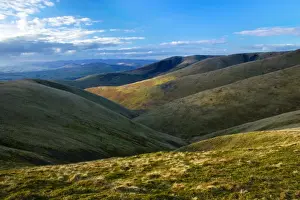 Winter Prints: England, Cumbria, The Howgills. View looking over the underlating hills of the Howgills