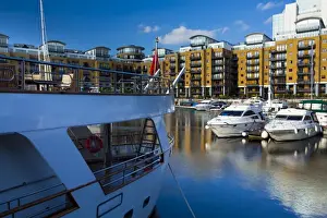 England, Greater London, London Borough of Tower Hamlets. Boats moored in the St Katharine Docks