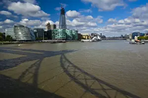 England, London, Southwark. View from the London Tower Bridge Looking towards the City Hall