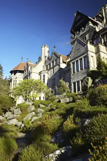 England, Northumberland, Cragside Gardens & Estate. Cragside house located within the gardens of the Cragside estate