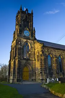 Northern County Prints: England, Tyne & Wear, Earsdon. The Saint Albans Church in Earsdon