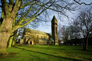 Northern County Prints: England, Tyne & Wear, Jesmond. The Grade I listed Parish Church of St George in Jesmond
