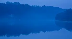 Northern County Prints: England, Tyne & Wear, Newburn. Mist lingers on the River Tyne near Newburn