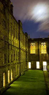 Unesco Prints: Scotland, Edinburgh, Old Town. Courtyard viewed from the George IV Bridge which was constructed to link the Old