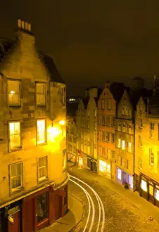 Unesco Prints: Scotland, Edinburgh, Old Town. Looking down on West Bow in the Old Town