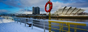 Scotland, Glasgow, Pacific Quay. Panoramic view of the Scottish Exhibition