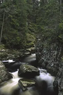 SCOTLAND, Scottish Highlands, Cainrgorm National Park. The fast flowing falls of the river pattack