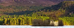 Scotland, Scottish Highlands, Cairngorms National Park. Castle located on Loch an Eilein