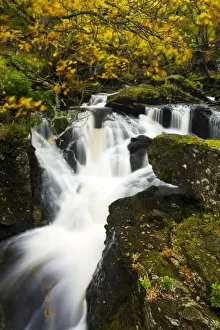 Scotland, Stirling, Loch Lomond and the Trossachs National Park. Arklet Falls